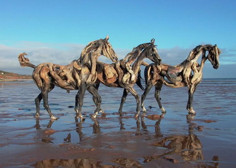 Cavalos de raízes de Heather Jansch wk 120310draft03 | Arte | Arte, cavalos, escultura, raízes
