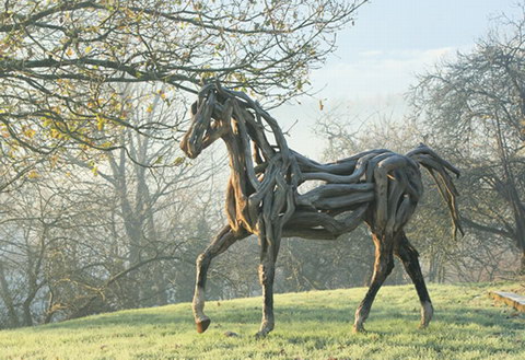 Cavalos de raízes de Heather Jansch wk 120310draft05 | Arte | Arte, cavalos, escultura, raízes