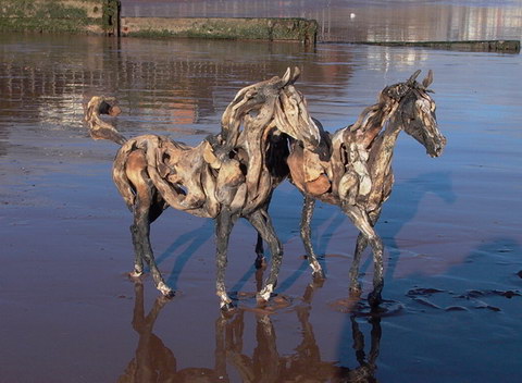 Cavalos de raízes de Heather Jansch wk 120310draft07 | Arte | Arte, cavalos, escultura, raízes