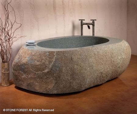 Banheiras, Jacuzzi, piscinas e spas stone bathtub | Curiosidades | água, curioso, design, Textos