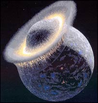 Os anéis da Terra e a formação da Lua Moon formation | Arte | bizarro, curioso, incrível, lua, planeta, saturno, Terra