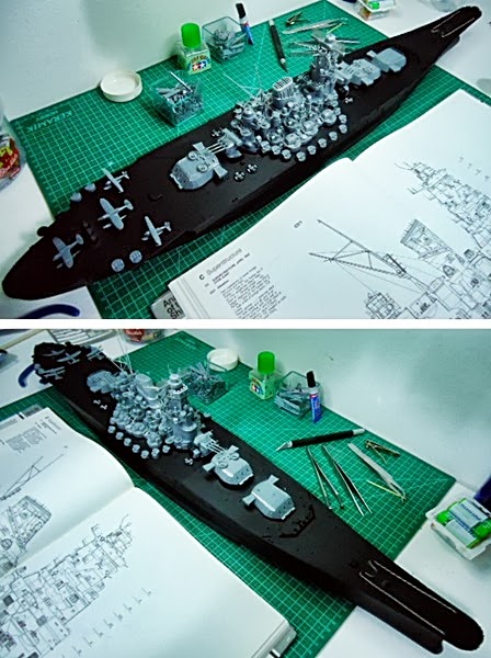 Plastimodelismo: Construindo o Yamato 10 baseparcial | Arte | Arte, incrível, modelismo