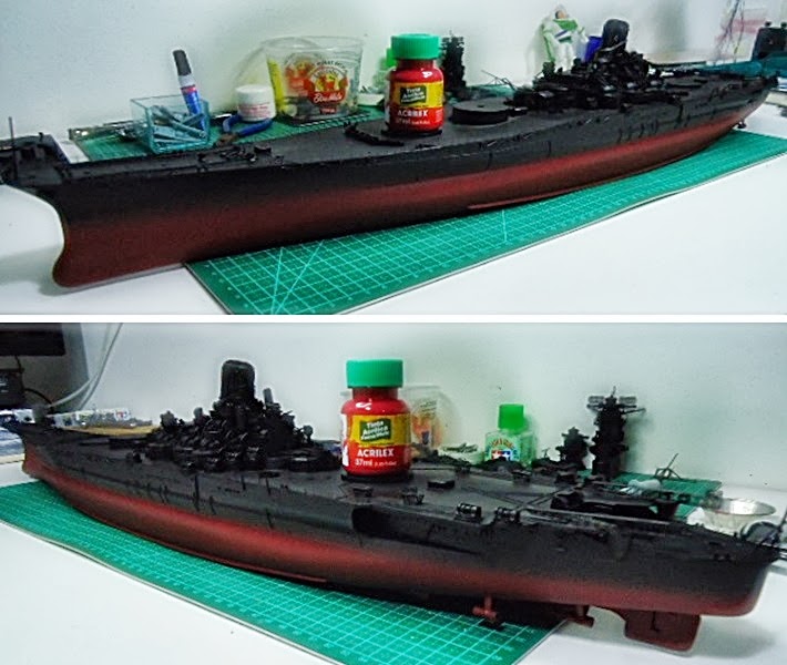 Plastimodelismo: Construindo o Yamato 14 pinturadalinhadeflutuaC3A7C3A3o 1 | Arte | Arte, incrível, modelismo