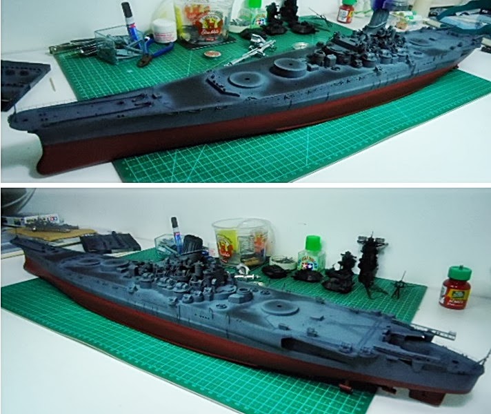 Plastimodelismo: Construindo o Yamato 15 pinturadoIJNgray 1 | Arte | Arte, incrível, modelismo