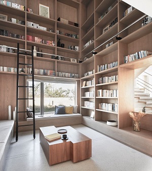 Bibliotecas domésticas sensacionais fflibrary window seathome designingcom | Dicas | arquitetura, biblioteca, decoração, dicas, doméstica, livros