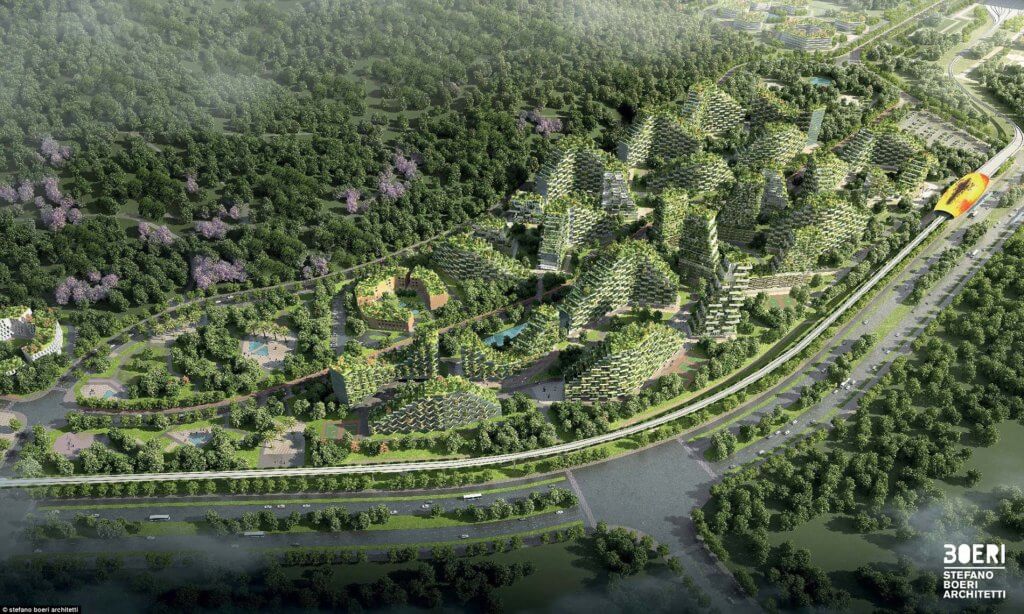 Projeto de floresta vertical urbana na China dá ruim Liuzhou Cidade Floresta 30.000 habitantes 1024x614 1 | Incrível | bizarro, china, descontrole, floresta, poluição, predio, urbano