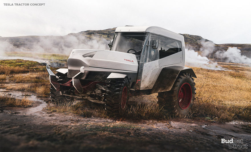 Conceitos de veículos da Tesla que todo mundo vai curtir 05 Tesla vehicles we want Tractor 5dfaca5789c8a png 880 | Arte | carro, carros, Tesla