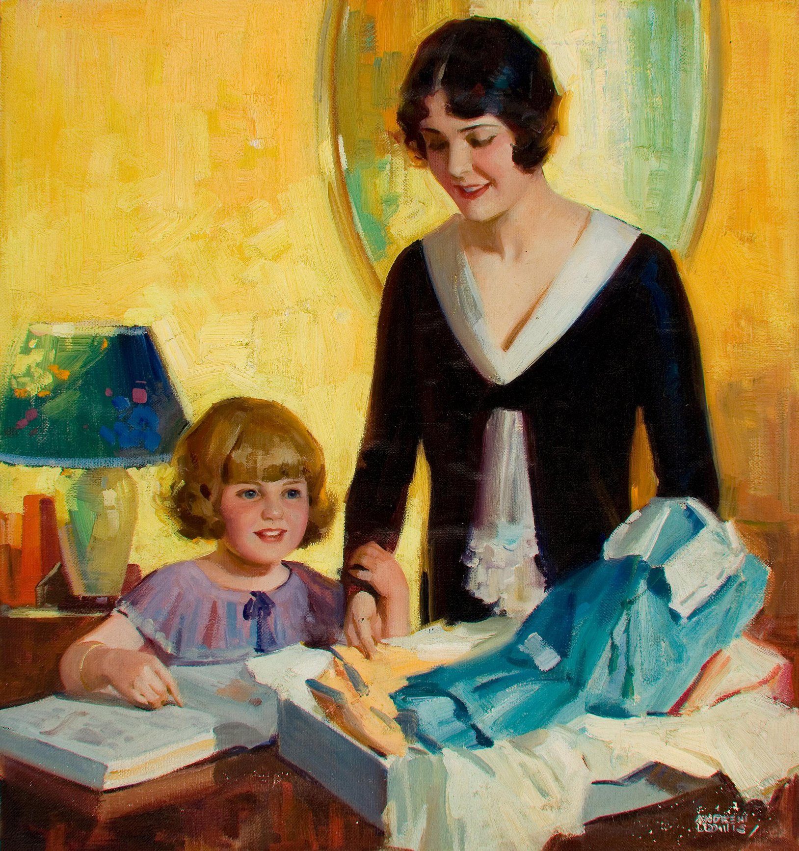 A arte de Andrew Loomis (pega o babador) Birthday Girl 1930s by Andrew Loomis | Arte | Arte, ilustração, ilustradores