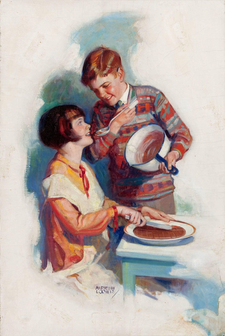 A arte de Andrew Loomis (pega o babador) In The Making Pet Milk Company Advertisement by Andrew Loomis | Arte | Arte, ilustração, ilustradores