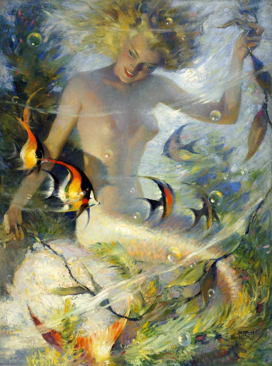 A arte de Andrew Loomis (pega o babador) Mermaid by Andrew Loomis | Arte | Arte, ilustração, ilustradores