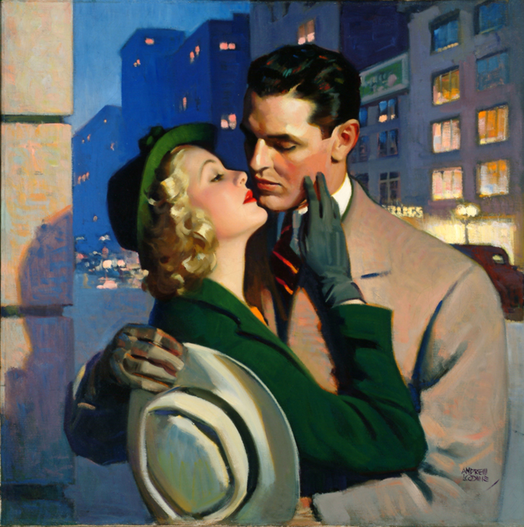 A arte de Andrew Loomis (pega o babador) Painting by Andrew Loomis for Parents Permitting a Ladies Home Journal novella by Anne Wormser August 1940 | Arte | Arte, ilustração, ilustradores