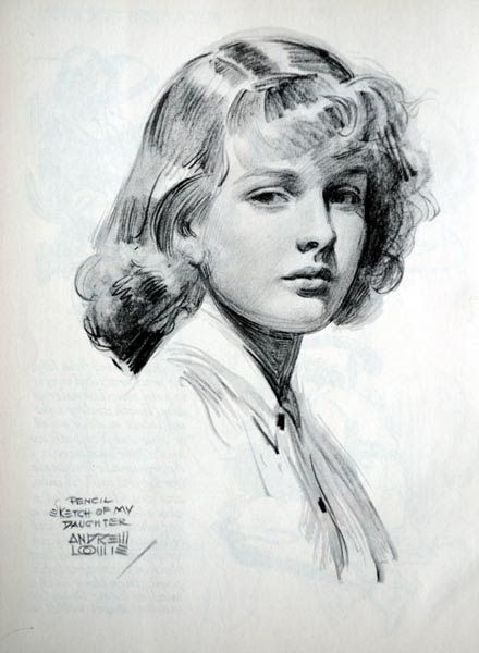 A arte de Andrew Loomis (pega o babador) Pencil Sketch of My Daughter by Andrew Loomis | Arte | Arte, ilustração, ilustradores