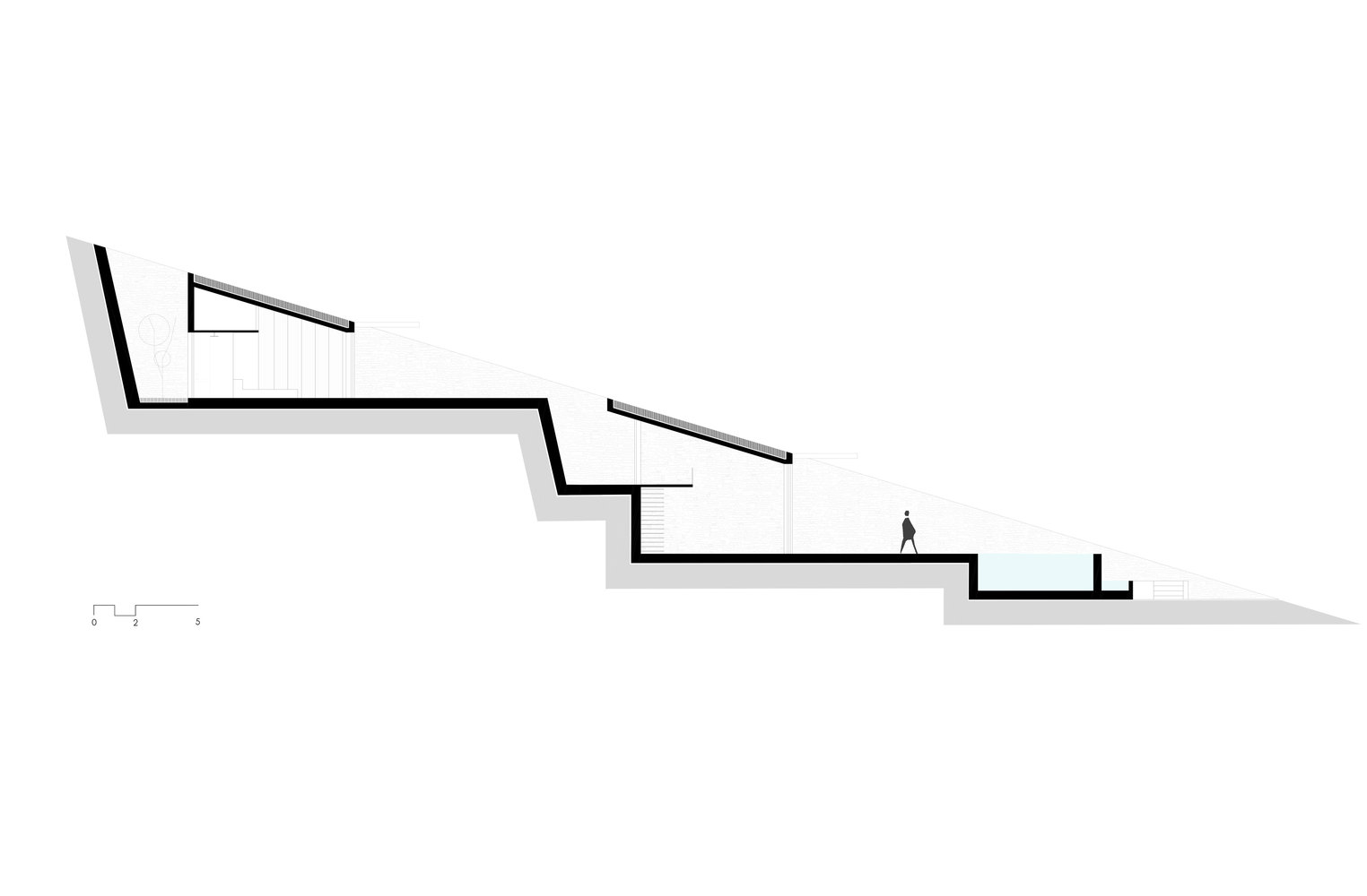 Casa bunker Section B nCAVED MOLD architects | Arquitetura | arquitetura