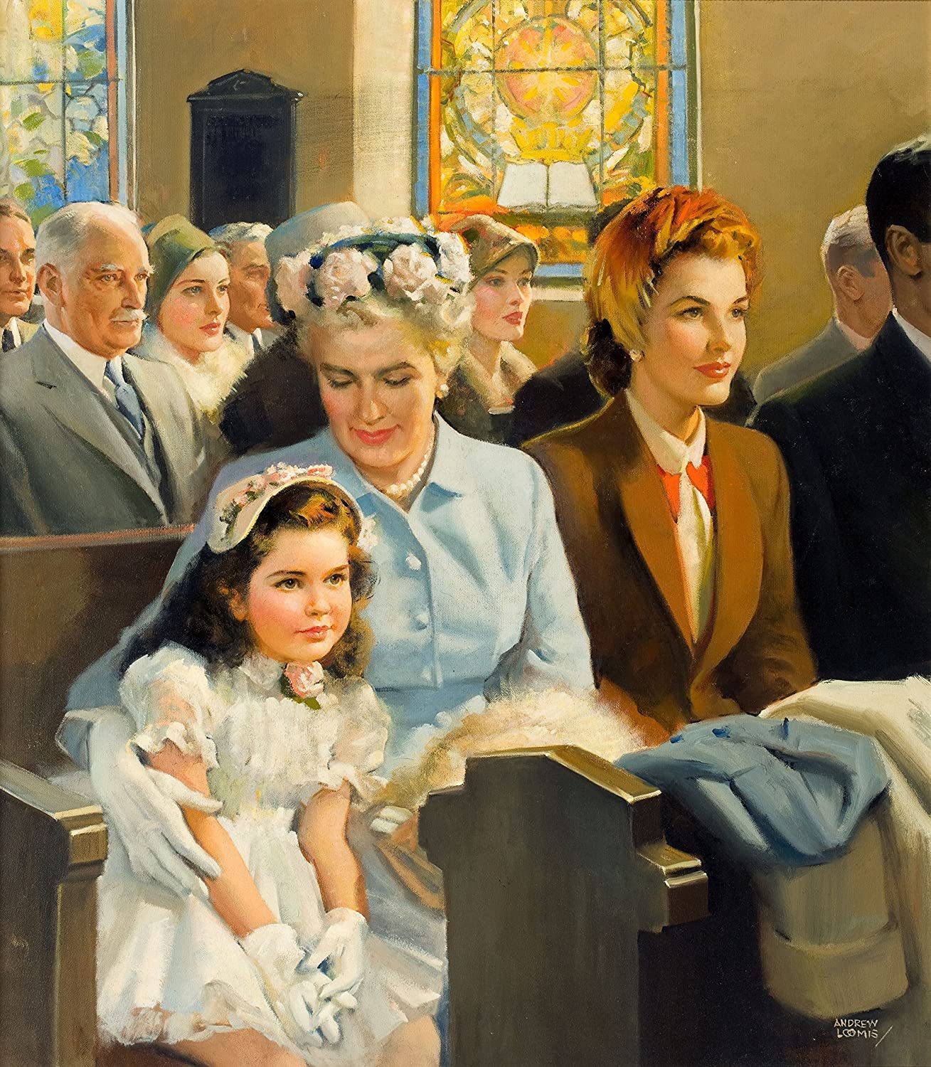 A arte de Andrew Loomis (pega o babador) Sunday morning church service 1950s by Andrew Loomis | Arte | Arte, ilustração, ilustradores