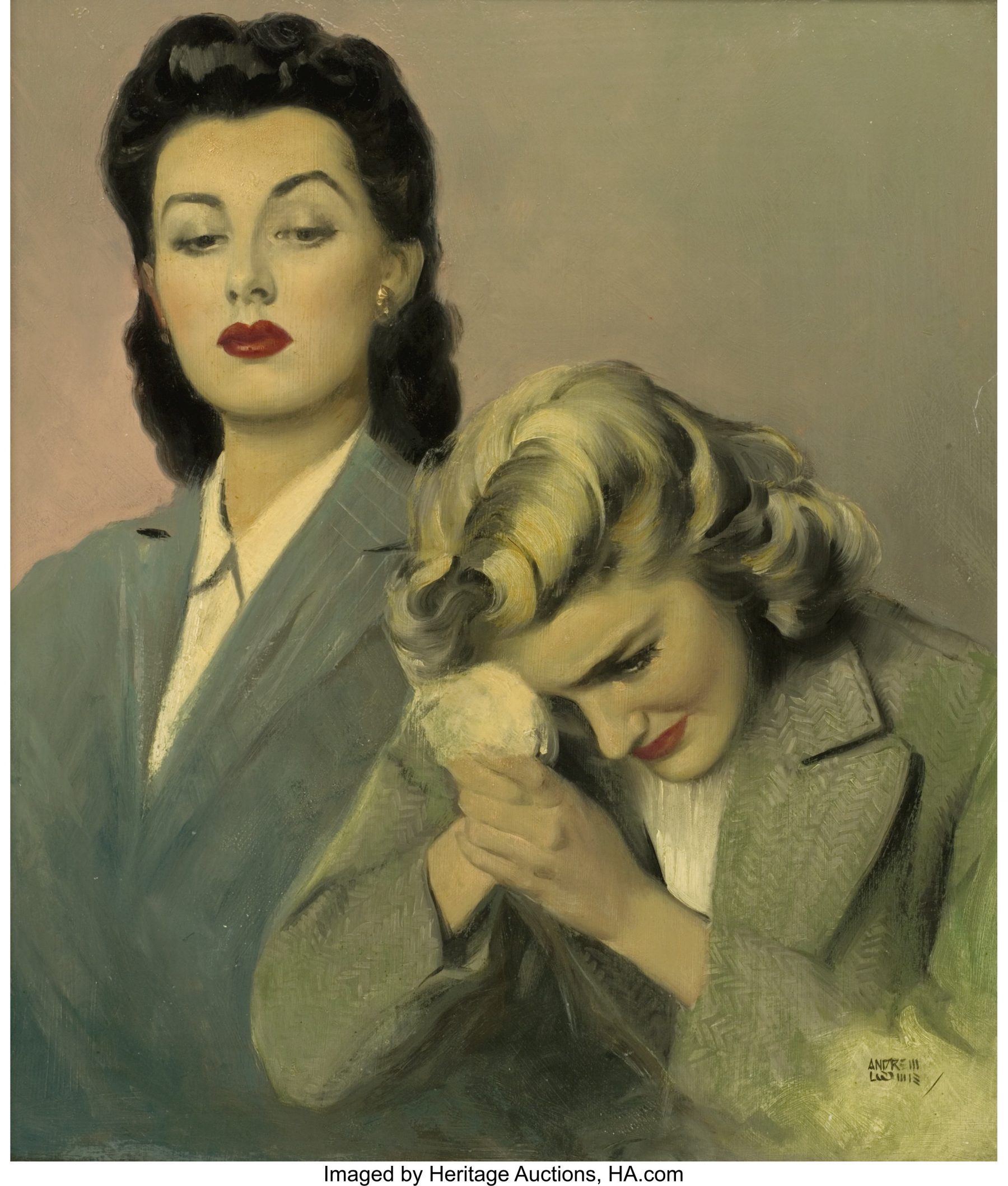 A arte de Andrew Loomis (pega o babador) Two Women Poster Print by Andrew Loomis 1800x2118 1 | Arte | Arte, ilustração, ilustradores