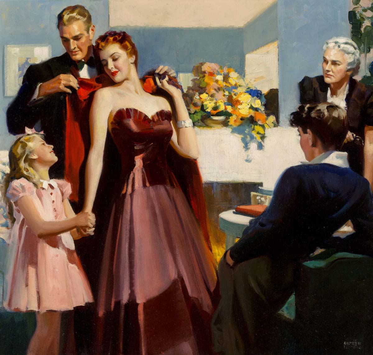 A arte de Andrew Loomis (pega o babador) Well Dressed Couple Going Out For The Evening 1939 by Andrew Loomis | Arte | Arte, ilustração, ilustradores