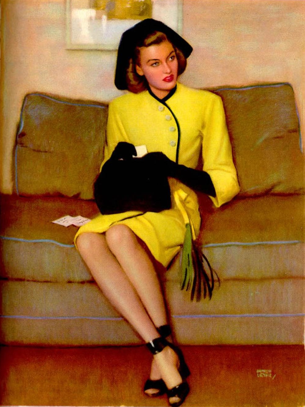 A arte de Andrew Loomis (pega o babador) Woman in Yellow Dress by Andrew Loomis | Arte | Arte, ilustração, ilustradores