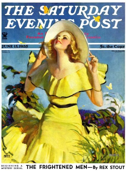 A arte de Andrew Loomis (pega o babador) Woman in Yellow cover for The Saturday Evening Post June 15 1935 by Andrew Loomis | Arte | Arte, ilustração, ilustradores