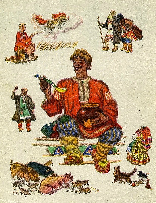 Ilustrações de contos de fadas de Nikolai Mikhailovich Kochergin d01eba2f4b12 | Arte | Arte, ilustração, incrível, russa