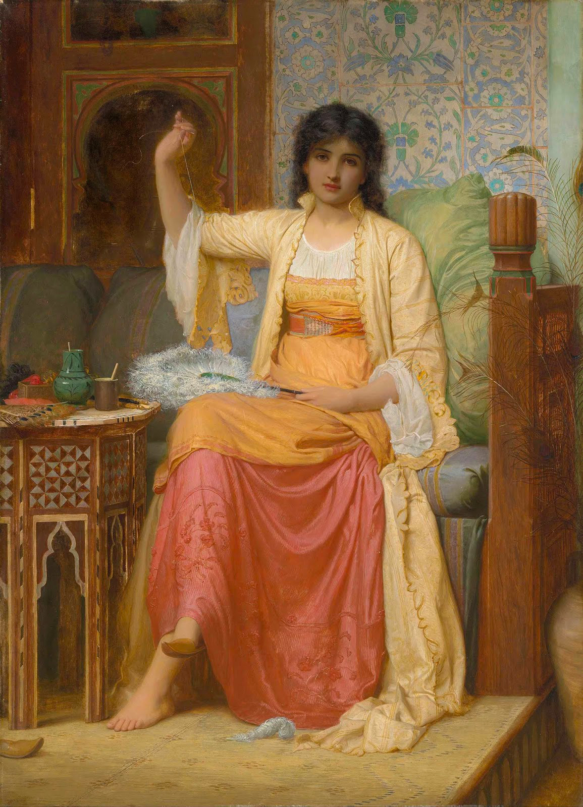 A arte de Charles Edward Peruginis A Fan maker 1897 by Charles Edward Perugini | Arte | Arte, artista, pintura