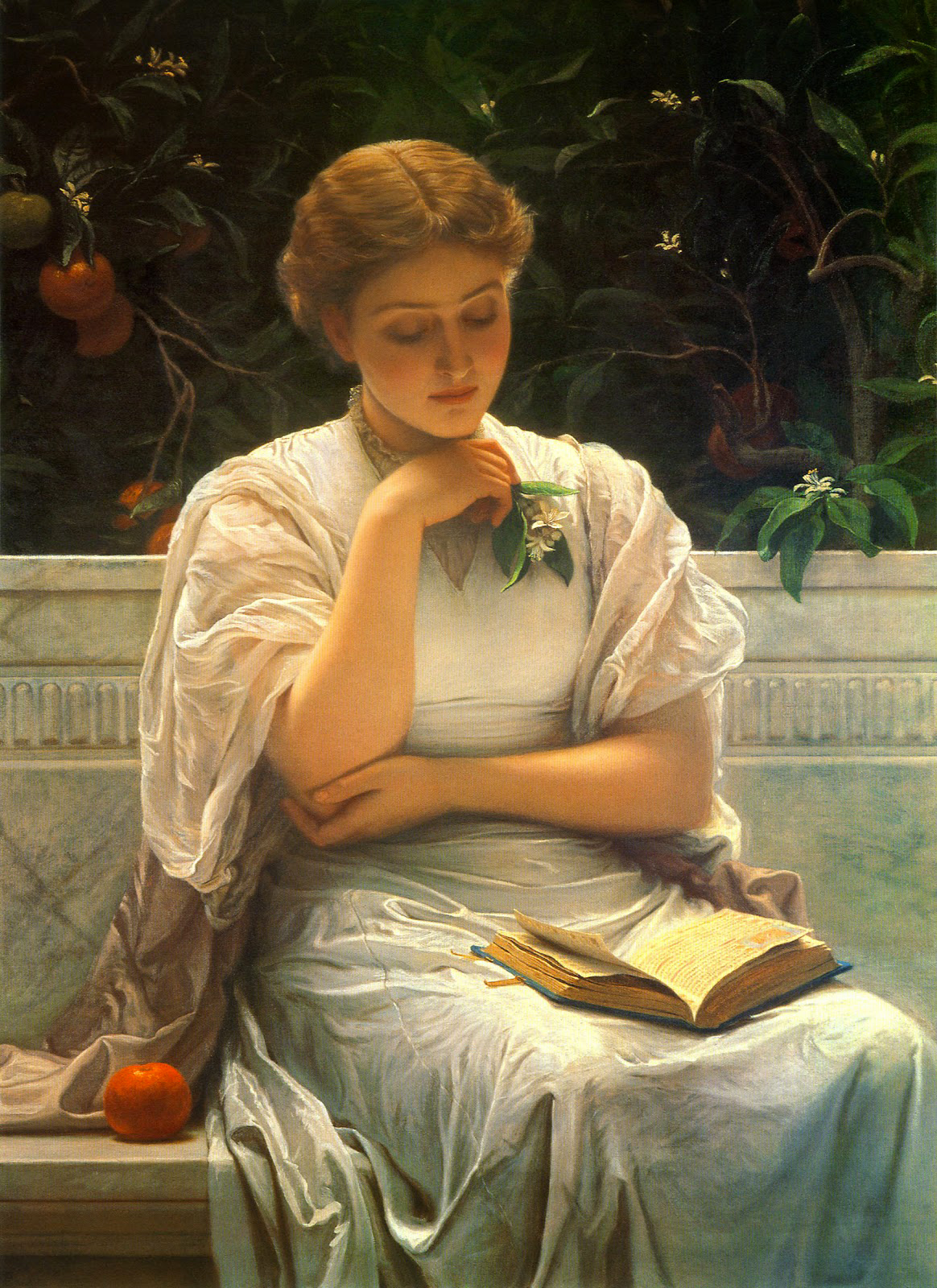 A arte de Charles Edward Peruginis Girl Reading 1878 by Charles Edward Perugini | Arte | Arte, artista, pintura