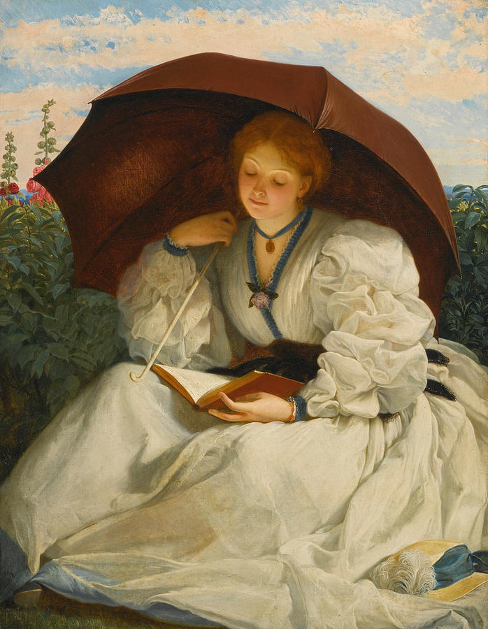 A arte de Charles Edward Peruginis Reading On A Sunny Afternoon 1835 by Charles Edward Perugini | Arte | Arte, artista, pintura