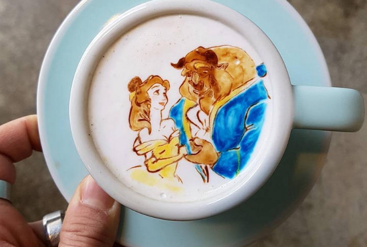 Latte art: Café colorido, com obra de arte, desenhos e até com barata latte art 22 | Curiosidades | Arte, arte no café, café, curioso, espuma, latte