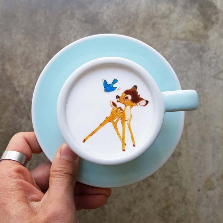 Latte art: Café colorido, com obra de arte, desenhos e até com barata latte art 24 | Curiosidades | Arte, arte no café, café, curioso, espuma, latte