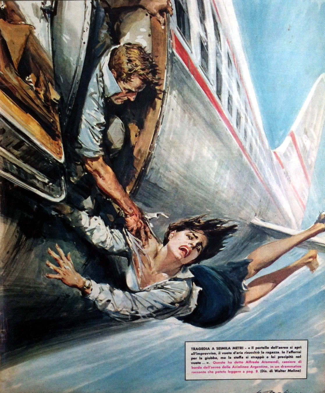 Walter Molino e as 40 capas do Domenica del Corriere onde deu muito ruim flight attendant 1962 | Arte | artista, capa, del correire, domenica, ilustração, ilustrador, italia, molino, walter