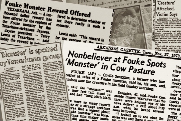 A lenda de Boggy Creek fouke monster newspaper reports small | Curiosidades | monstro, monstros, pegada