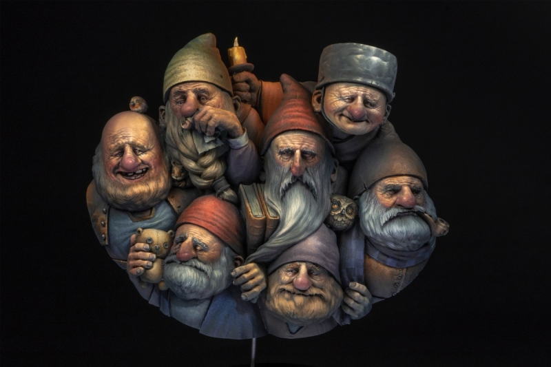 e3 kangkorn chakkaphan the seven dwarves 1 sized l | Arte | Arte, miniaturas, pintura