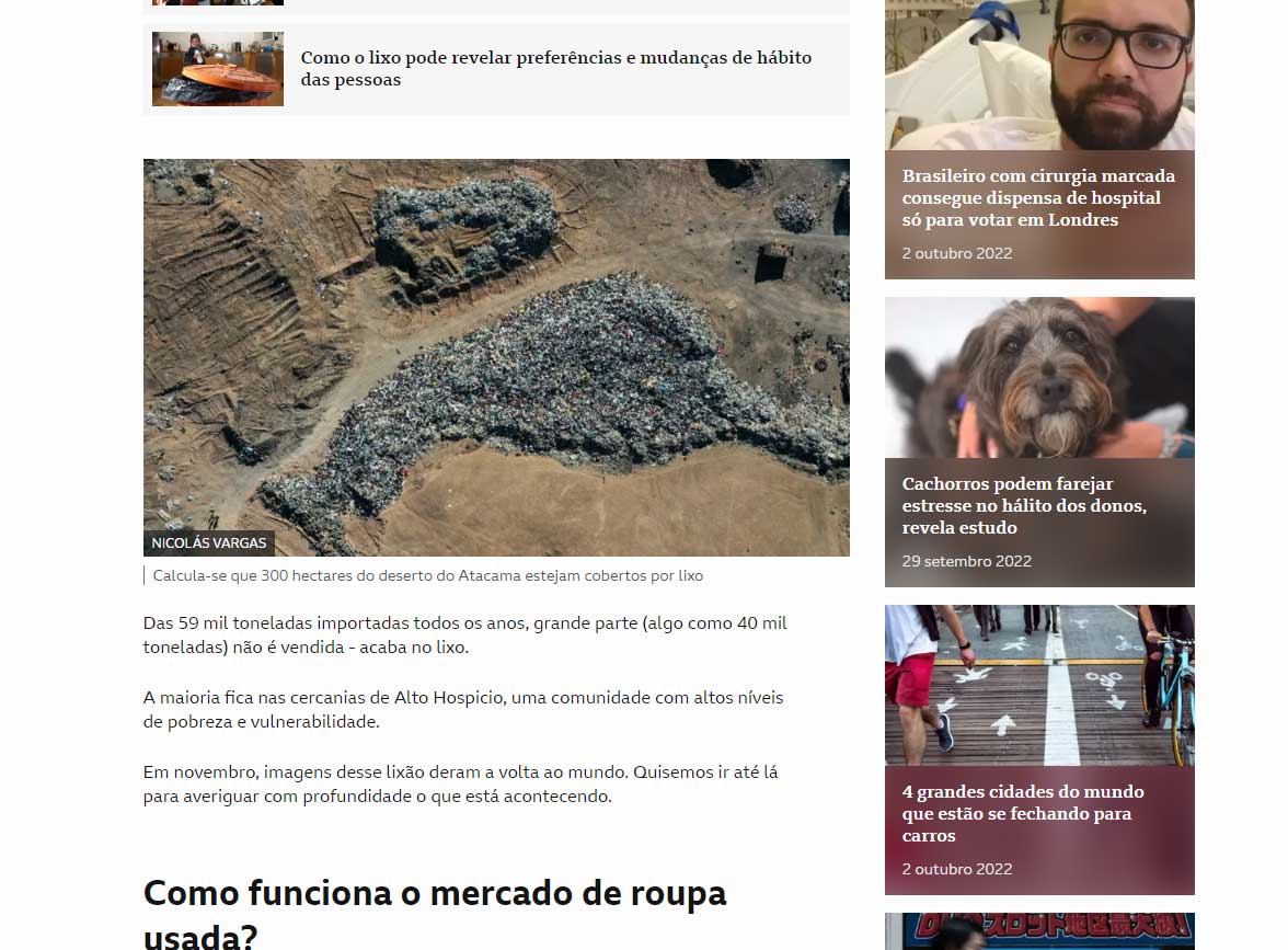 O grande lixão da moda, no meio do deserto bbcscreen | Bizarro | ambiental, bizarro, crime, incível chile, lixão, nojento, poluição, roupas, vergonha