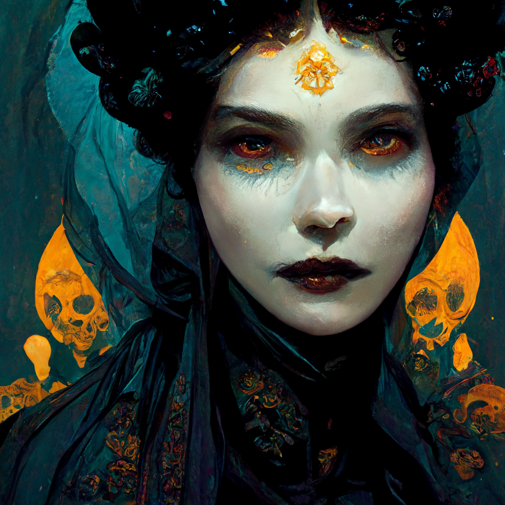 A rainha necromante e outras criações grid 0 | Arte | criações, digital, Midjourney, zbrushm arte