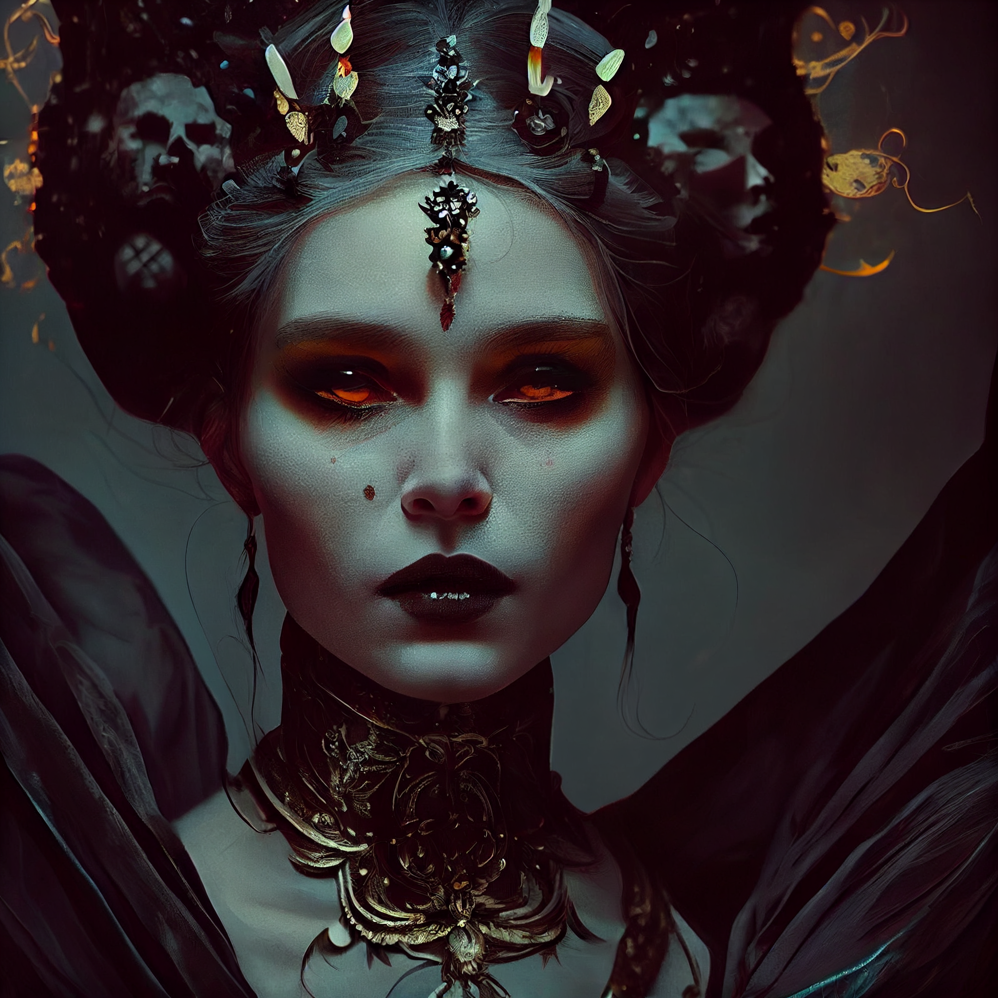A rainha necromante e outras criações philipe3d darkness queen necromancer beauty portrait style Much b700ea16 6a7e 410f 8f05 b337649a6dba | Arte | criações, digital, Midjourney, zbrushm arte