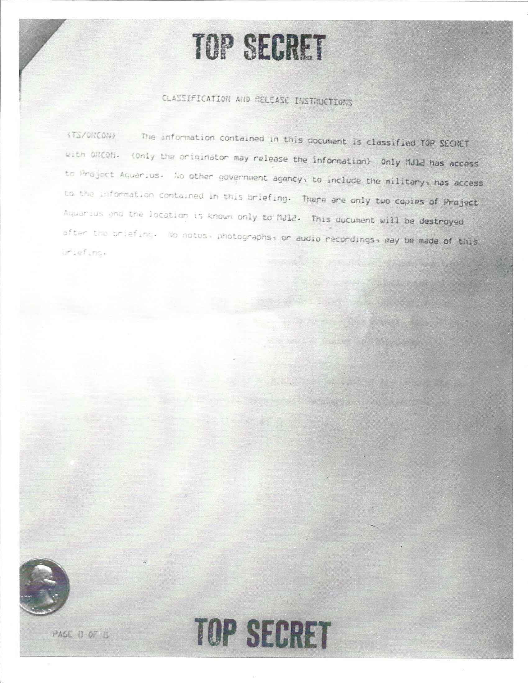 Project Aquarius - Entenda o documento secreto sobre como lidar com os extraterrestres e as implicações PA page 2 | Polêmica | alien, aliens, area 51, conspiração, majestic 12, ufos