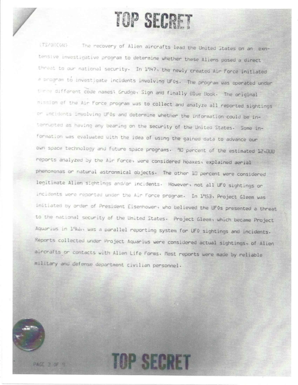 Project Aquarius - Entenda o documento secreto sobre como lidar com os extraterrestres e as implicações PA page 5 600x776 1 | Polêmica | alien, aliens, area 51, conspiração, majestic 12, ufos