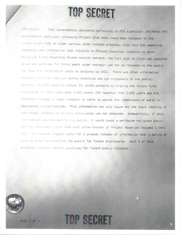 Project Aquarius - Entenda o documento secreto sobre como lidar com os extraterrestres e as implicações PA page 9 600x776 1 | Polêmica | alien, aliens, area 51, conspiração, majestic 12, ufos