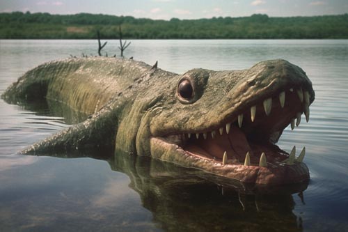 philipe3d kodachrome photo realistic weird lake monster with he aa5dd68a 1adf 46eb 9c35 3704c4245ceb | Curiosidades | bizarro, criptozoologia, lago, moisterio, monstro, nessie