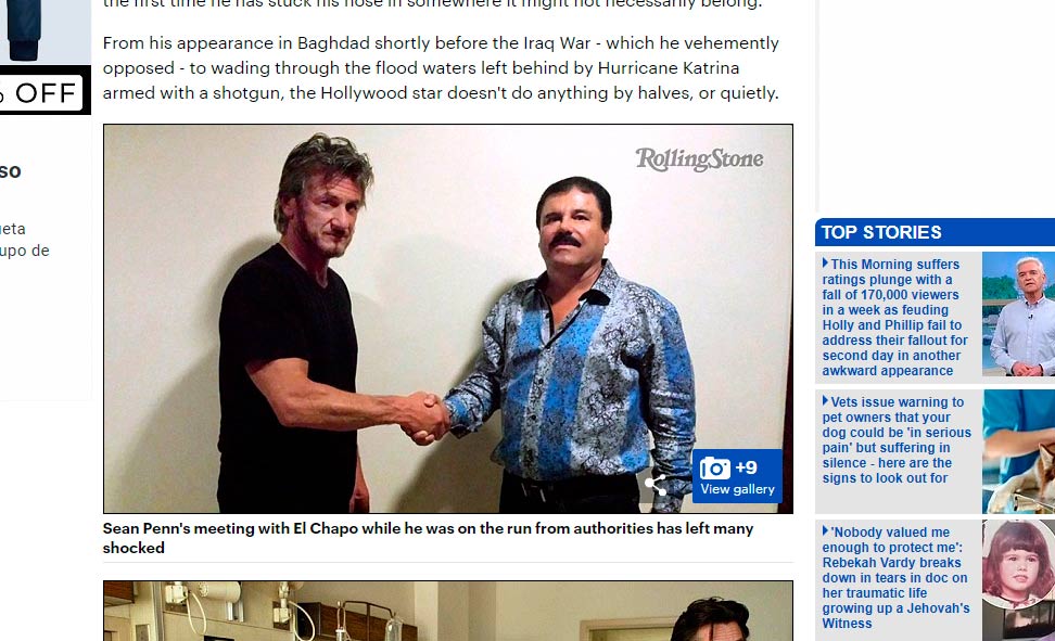 A teoria da conspiração Sean Penn chapo | Curiosidades | agente secreto, ator, cia, conflito, curiosidades, curioso, guerra, sean penn