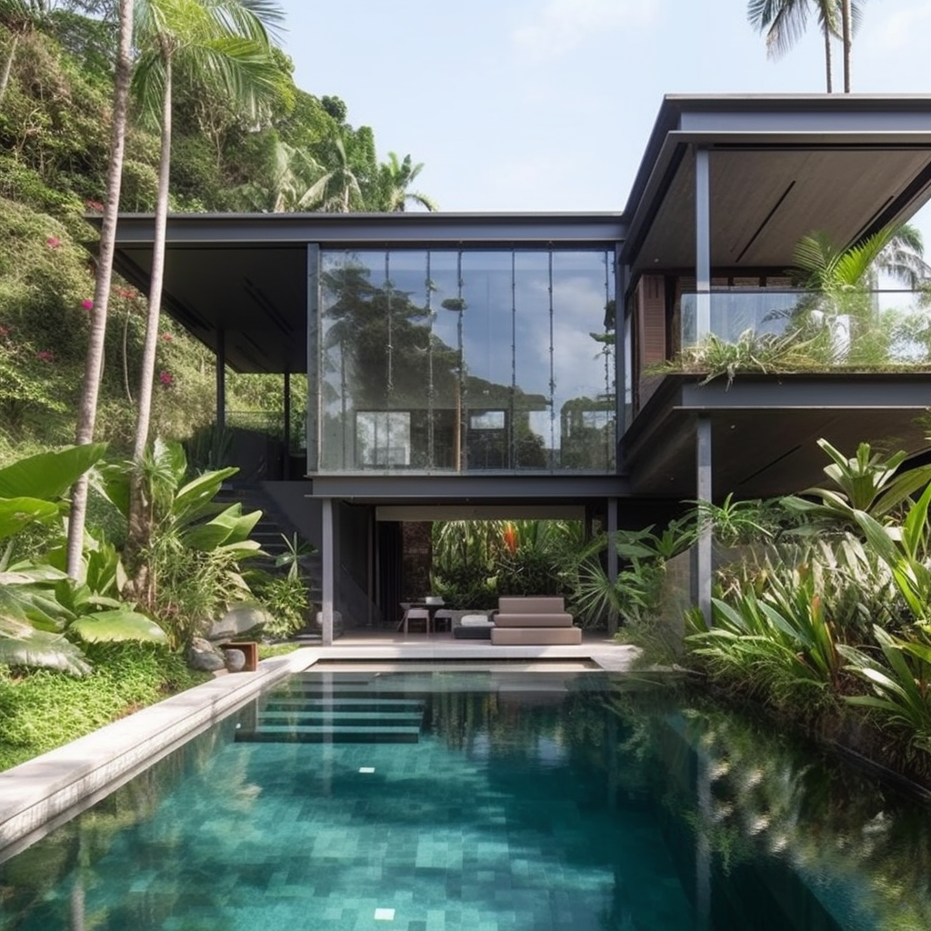Meus projetos em Midjourney - Parte 1 philipe3d SUPER MODERN HOUSE two story glass native lamdscape h 9859a032 2508 41f7 ad8c da1c9c2e015b | Arte | Ai, Midjourney, photoshop