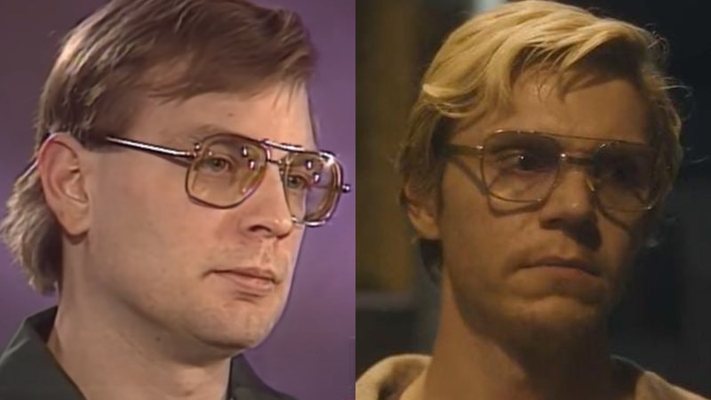 Dahmer do mundo real e sua reconstituição: Incrível semelhança Dahmer do mundo real e sua reconstituição: Incrível semelhança
