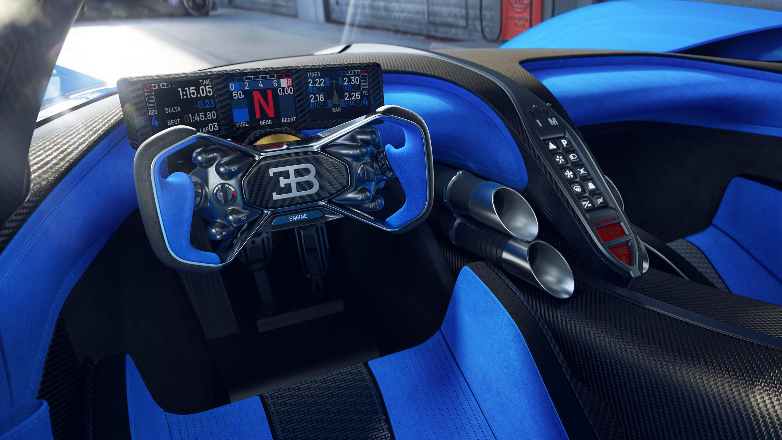 5 Super carros que talvez você nunca tenha ouvido falar Bugatti Bolide interior new scaled | Curiosidades | carros, design, motor, veículos, velocidade