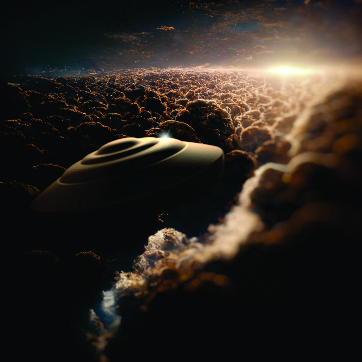 UFO theme artworks nave nas nuvens | Arte | alien, art, Arte, design, illustration, ufo