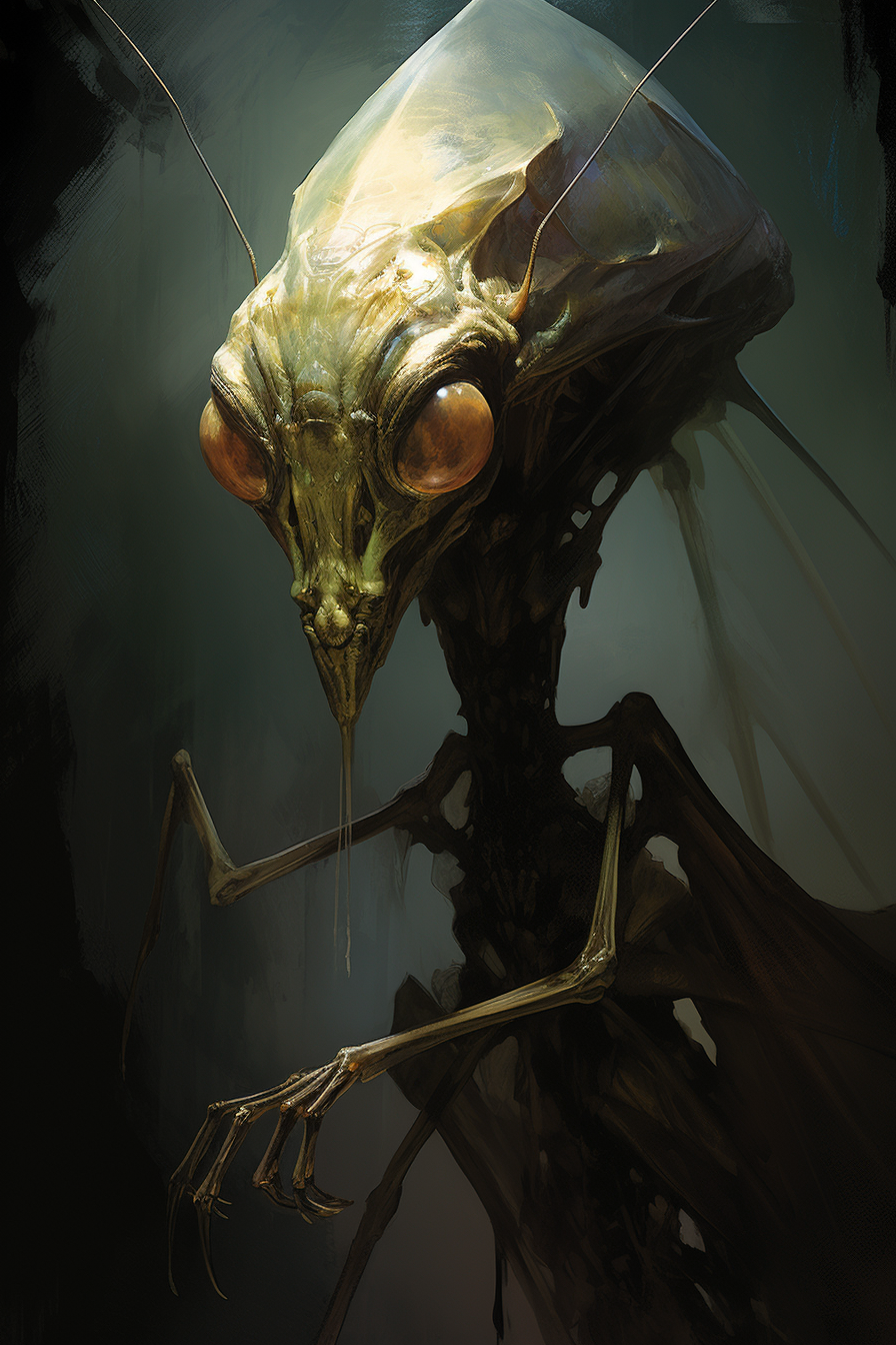 UFO theme artworks philipe3d Surreal mantis alien artwork in the style of Gerald B 35107f3f abca 478e 8949 723a5a9bad1a 1 | Arte | alien, art, Arte, design, illustration, ufo