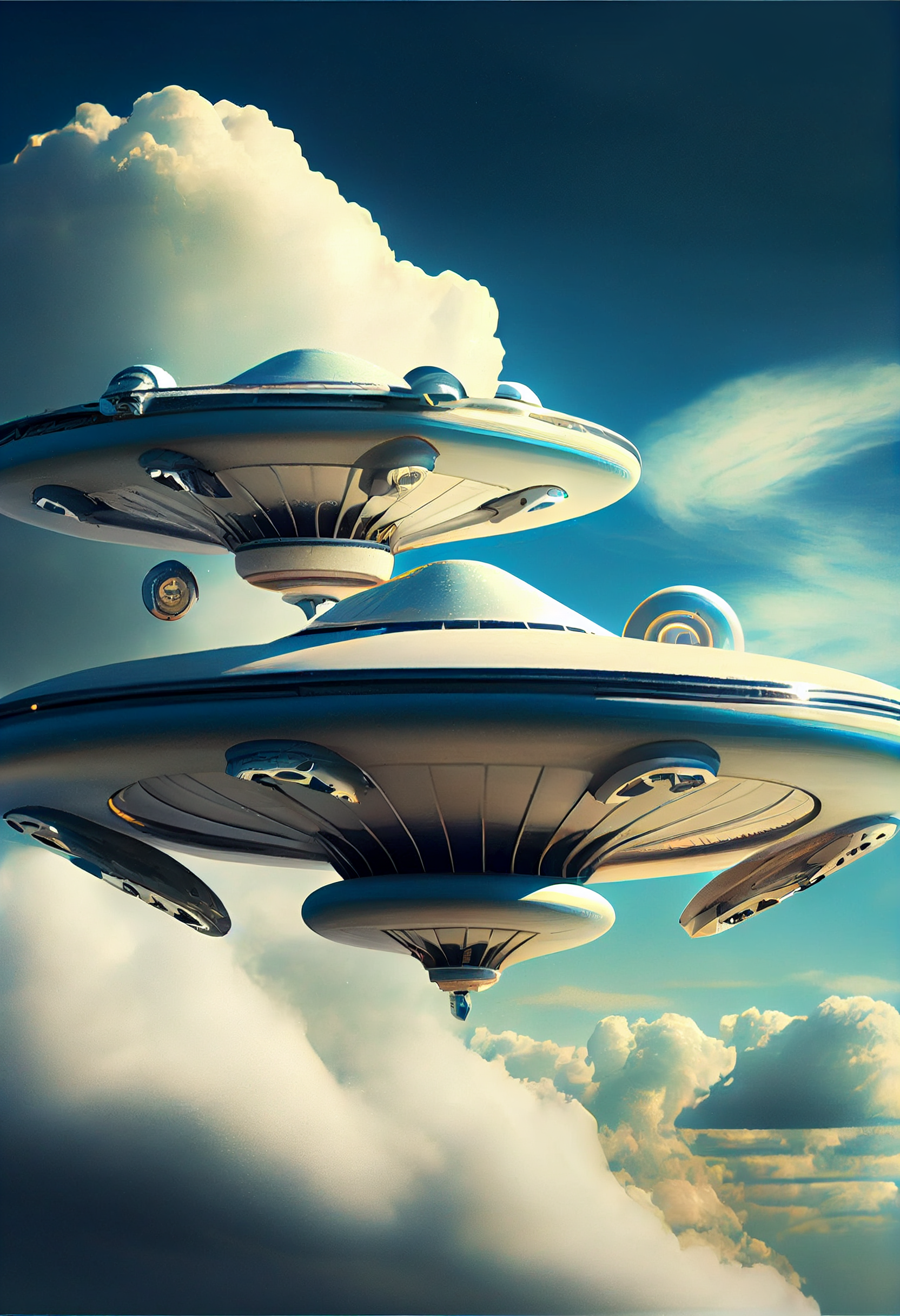 UFO theme artworks philipe3d dual ufo spaceships in sky fly saucers realistic blue debfb530 a2ad 4fe2 8592 80d014aa581a | Arte | alien, art, Arte, design, illustration, ufo