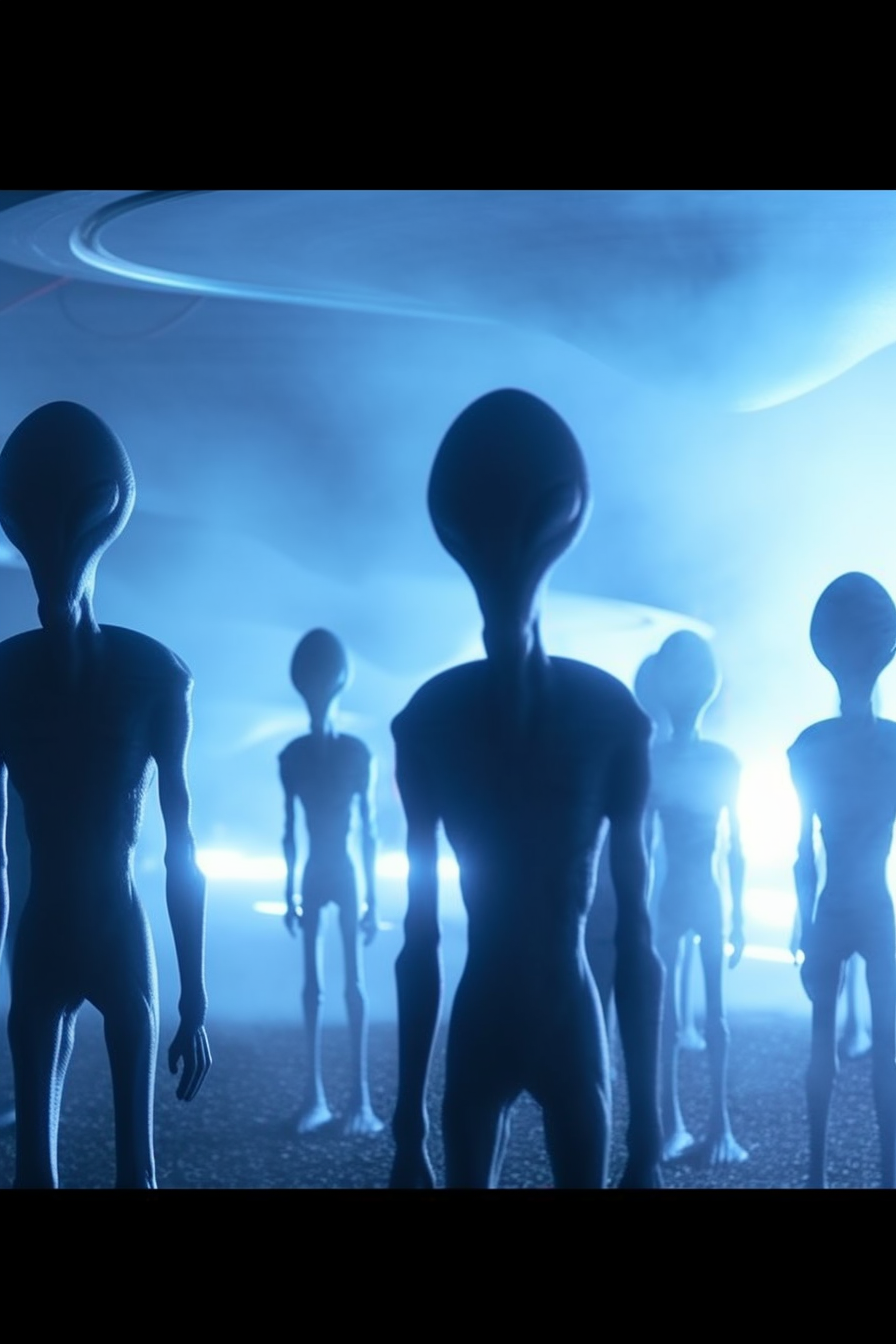 philipe3d many aliens with grey tipology going down from their 2bb734d1 d654 4e80 a0ec 581267375468 1 | Arte | alien, art, Arte, design, illustration, ufo