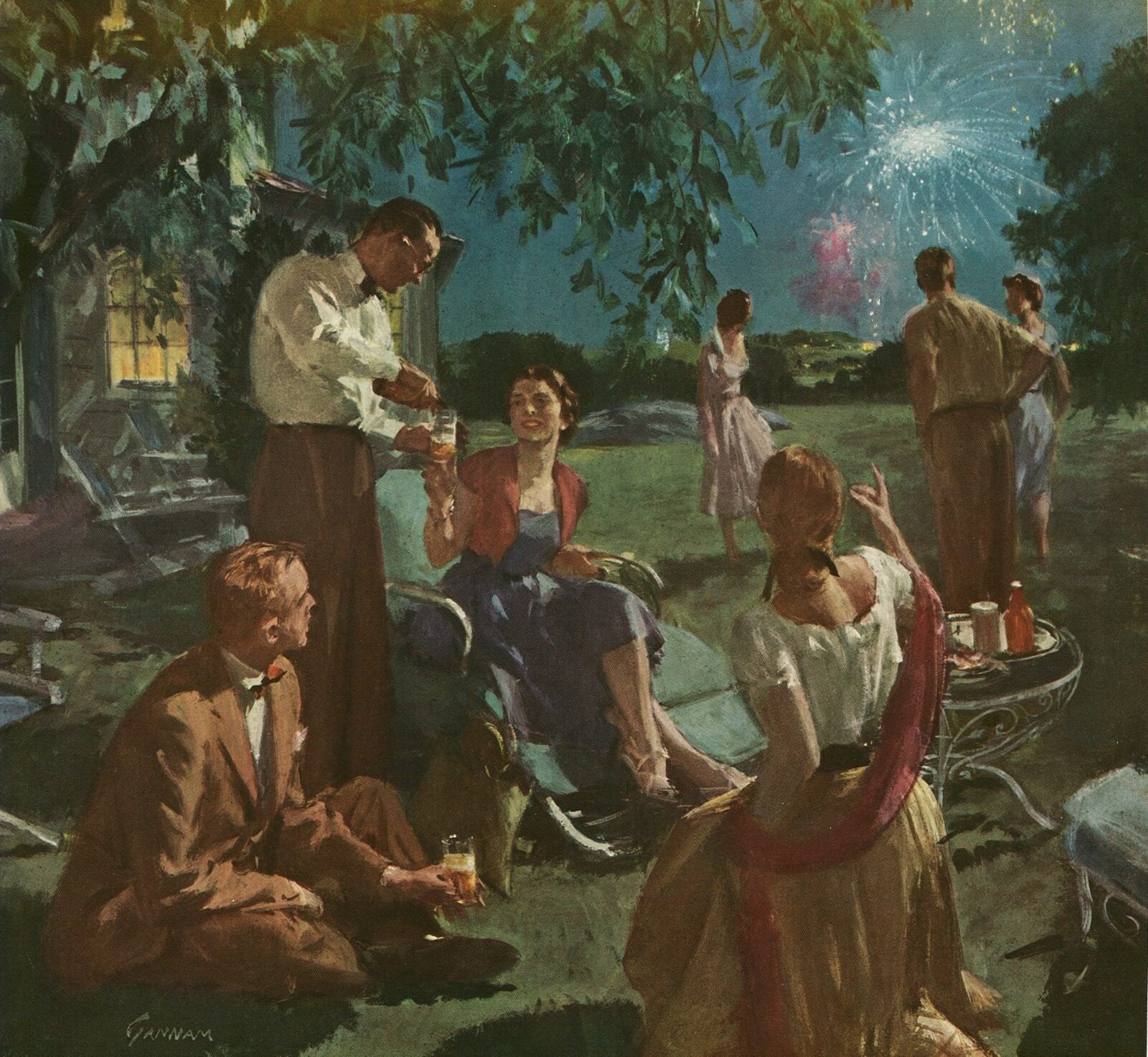 A arte de John Gannam 1319297230 www.nevsepic.com .ua friends over on the fourth | Arte | aquarela, Arte, artista, ilustrador, john gannam