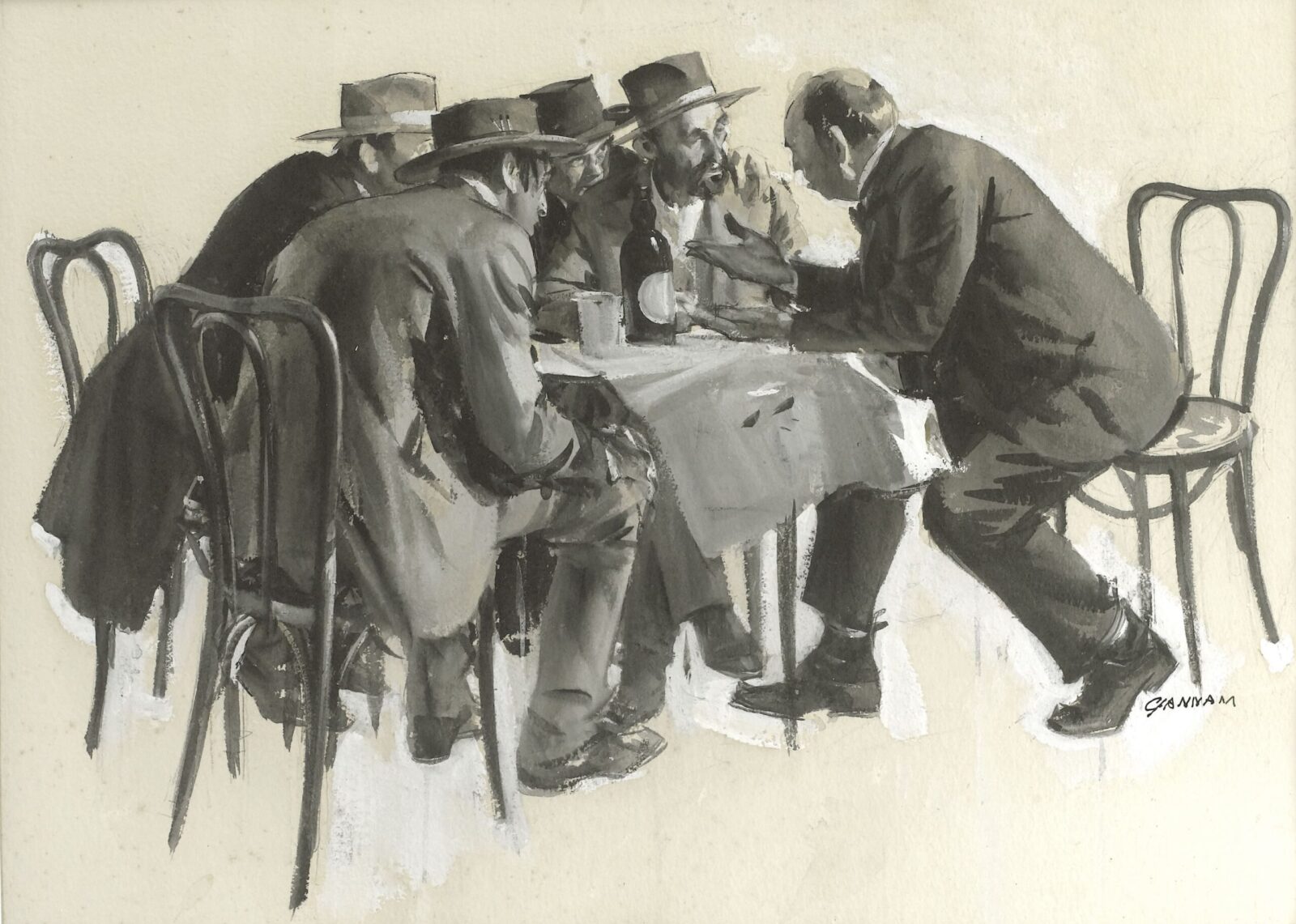 A arte de John Gannam 1319297235 the conspirators scaled | Arte | aquarela, Arte, artista, ilustrador, john gannam