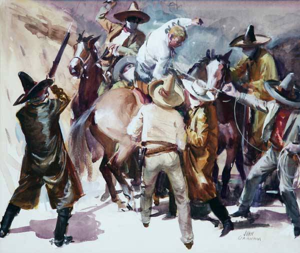A arte de John Gannam 1319297259 www.nevsepic.com .ua cowboys vigilantes | Arte | aquarela, Arte, artista, ilustrador, john gannam
