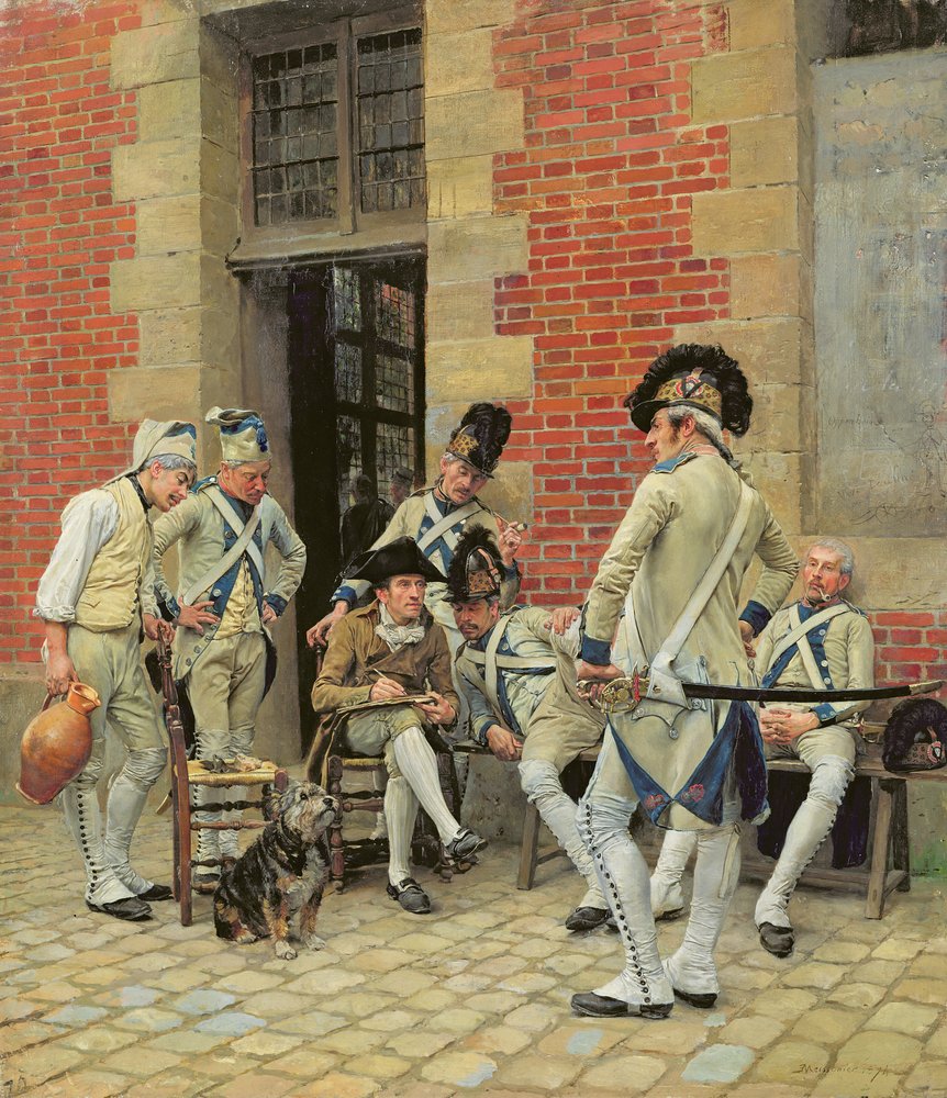 O retrato de Meissonier Jean Louis Ernest Meissonier The Sergeants Portrait 1874 MeisterDrucke 63548 | Arte | Arte, artista, ilustração, óleo sobre tela, pintura
